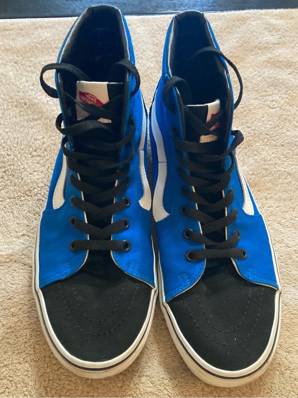 Vans Men’s Blue and Black High-Top Skate Sneakers Size 11 Wide